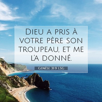 Picture 07 - Genèse 31:9 LSG - Dieu a pris à votre père son troupeau, et me - Bible Verse Picture