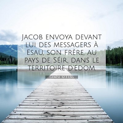 Picture 07 - Genèse 32:3 LSG - Jacob envoya devant lui des messagers à Esaü, - Bible Verse Picture