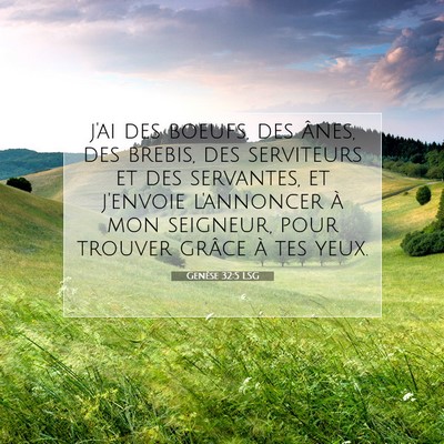 Picture 07 - Genèse 32:5 LSG - j'ai des boeufs, des ânes, des brebis, des - Bible Verse Picture