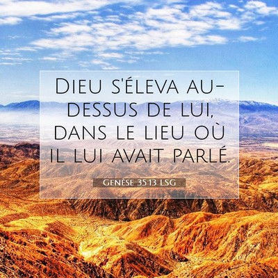 Picture 07 - Genèse 35:13 LSG - Dieu s'éleva au-dessus de lui, dans le lieu où - Bible Verse Picture