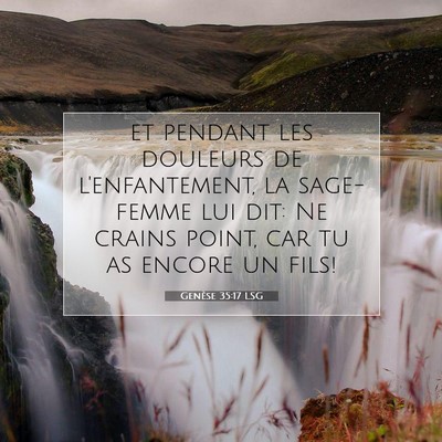 Picture 07 - Genèse 35:17 LSG - et pendant les douleurs de l'enfantement, la - Bible Verse Picture