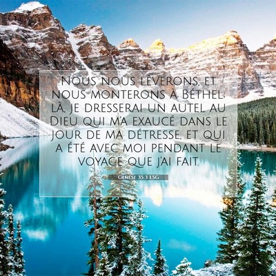 Picture 07 - Genèse 35:3 LSG - Nous nous lèverons, et nous monterons à - Bible Verse Picture