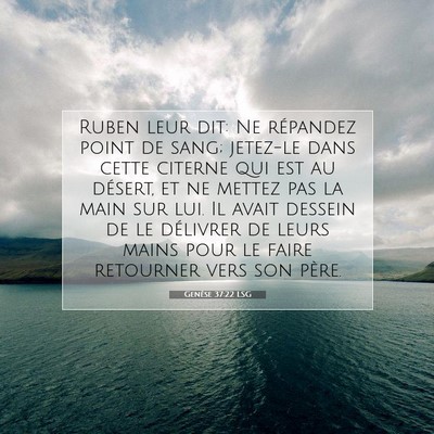 Picture 07 - Genèse 37:22 LSG - Ruben leur dit: Ne répandez point de sang; - Bible Verse Picture