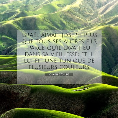 Picture 07 - Genèse 37:3 LSG - Israël aimait Joseph plus que tous ses autres - Bible Verse Picture