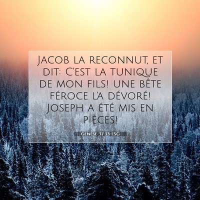 Picture 07 - Genèse 37:33 LSG - Jacob la reconnut, et dit: C'est la tunique de - Bible Verse Picture