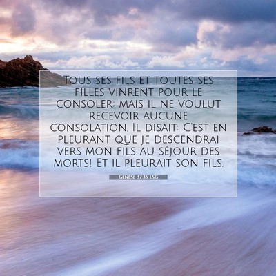 Picture 07 - Genèse 37:35 LSG - Tous ses fils et toutes ses filles vinrent pour - Bible Verse Picture