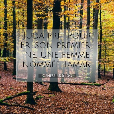 Picture 07 - Genèse 38:6 LSG - Juda prit pour Er, son premier-né, une femme - Bible Verse Picture