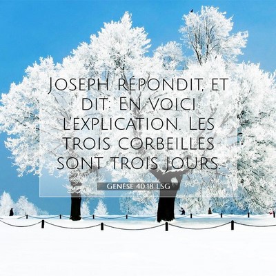 Picture 07 - Genèse 40:18 LSG - Joseph répondit, et dit: En voici l'explication. - Bible Verse Picture