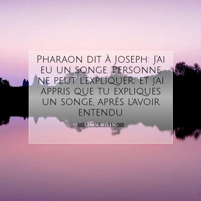 Picture 07 - Genèse 41:15 LSG - Pharaon dit à Joseph: J'ai eu un songe. Personne - Bible Verse Picture