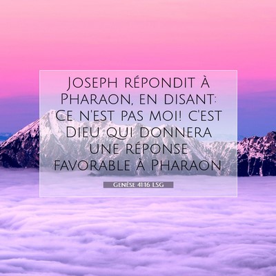 Picture 07 - Genèse 41:16 LSG - Joseph répondit à Pharaon, en disant: Ce n'est - Bible Verse Picture