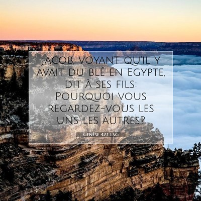 Picture 07 - Genèse 42:1 LSG - Jacob, voyant qu'il y avait du blé en Egypte, - Bible Verse Picture