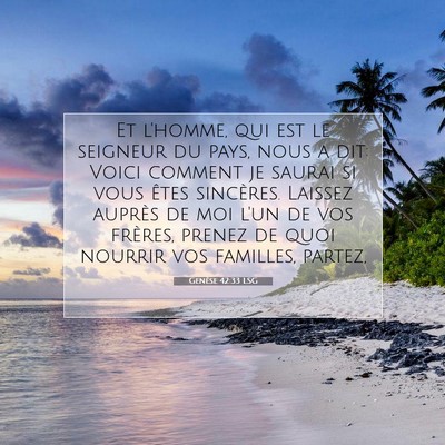 Picture 07 - Genèse 42:33 LSG - Et l'homme, qui est le seigneur du pays, nous a - Bible Verse Picture