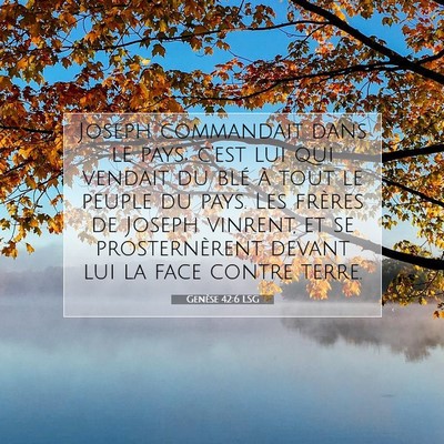 Picture 07 - Genèse 42:6 LSG - Joseph commandait dans le pays; c'est lui qui - Bible Verse Picture