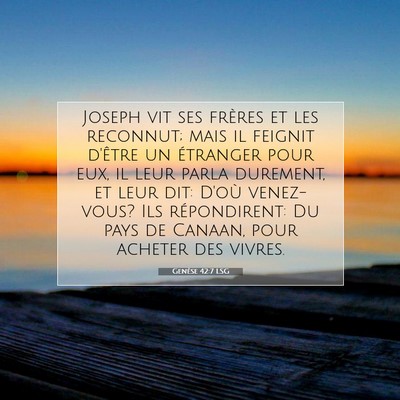 Picture 07 - Genèse 42:7 LSG - Joseph vit ses frères et les reconnut; mais il - Bible Verse Picture