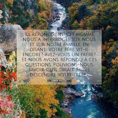 Picture 07 - Genèse 43:7 LSG - Ils répondirent: Cet homme nous a interrogés - Bible Verse Picture