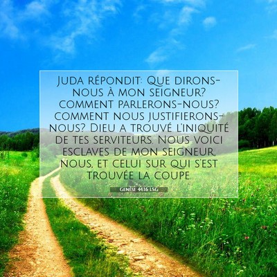 Picture 07 - Genèse 44:16 LSG - Juda répondit: Que dirons-nous à mon seigneur? - Bible Verse Picture
