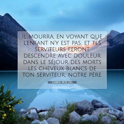 Picture 07 - Genèse 44:31 LSG - il mourra, en voyant que l'enfant n'y est pas; et - Bible Verse Picture