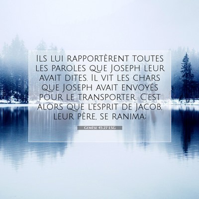 Picture 07 - Genèse 45:27 LSG - Ils lui rapportèrent toutes les paroles que - Bible Verse Picture