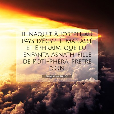 Picture 07 - Genèse 46:20 LSG - Il naquit à Joseph, au pays d'Egypte, Manassé - Bible Verse Picture