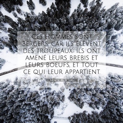 Picture 07 - Genèse 46:32 LSG - Ces hommes sont bergers, car ils élèvent des - Bible Verse Picture