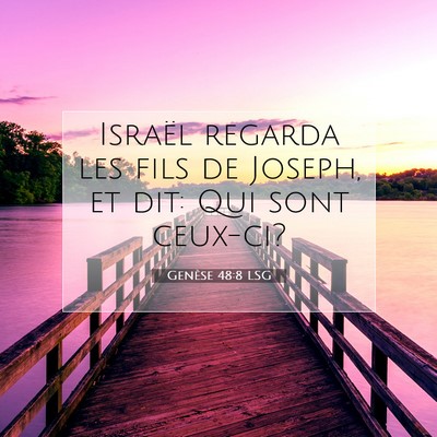 Picture 07 - Genèse 48:8 LSG - Israël regarda les fils de Joseph, et dit: Qui - Bible Verse Picture
