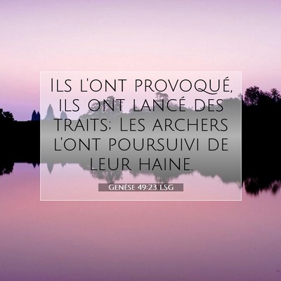 Picture 07 - Genèse 49:23 LSG - Ils l'ont provoqué, ils ont lancé des traits; - Bible Verse Picture