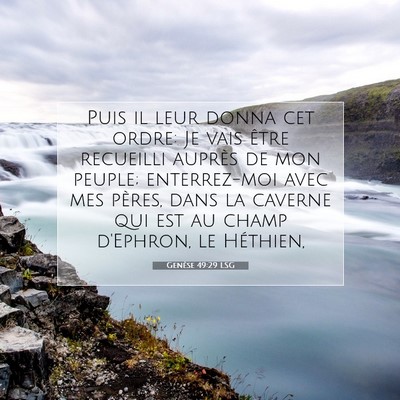 Picture 07 - Genèse 49:29 LSG - Puis il leur donna cet ordre: Je vais être - Bible Verse Picture