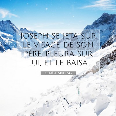 Picture 07 - Genèse 50:1 LSG - Joseph se jeta sur le visage de son père, pleura - Bible Verse Picture