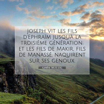 Picture 07 - Genèse 50:23 LSG - Joseph vit les fils d'Ephraïm jusqu'à la - Bible Verse Picture
