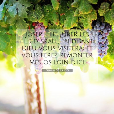 Picture 07 - Genèse 50:25 LSG - Joseph fit jurer les fils d'Israël, en disant: - Bible Verse Picture