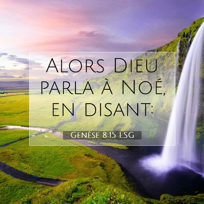 Picture 07 - Genèse 8:15 LSG - Alors Dieu parla à Noé, en - Bible Verse Picture