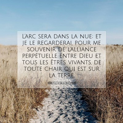Picture 07 - Genèse 9:16 LSG - L'arc sera dans la nue; et je le regarderai, pour - Bible Verse Picture