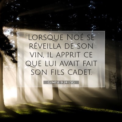 Picture 07 - Genèse 9:24 LSG - Lorsque Noé se réveilla de son vin, il apprit - Bible Verse Picture
