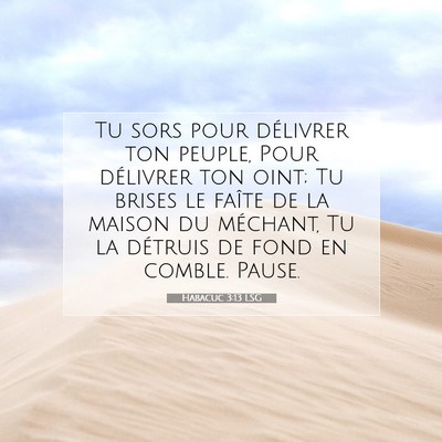 Picture 07 - Habacuc 3:13 LSG - Tu sors pour délivrer ton peuple, Pour délivrer - Bible Verse Picture