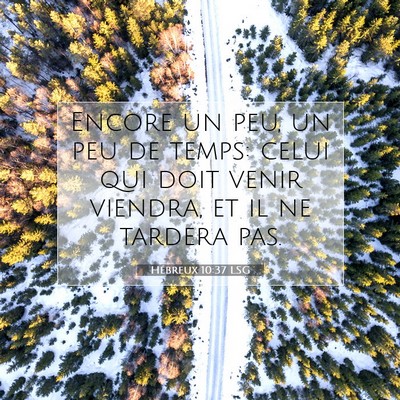 Picture 07 - Hébreux 10:37 LSG - Encore un peu, un peu de temps: celui qui doit - Bible Verse Picture
