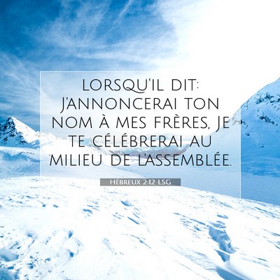 Picture 07 - Hébreux 2:12 LSG - lorsqu'il dit: J'annoncerai ton nom à mes - Bible Verse Picture
