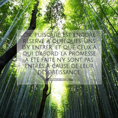 Picture 07 - Hébreux 4:6 LSG - Or, puisqu'il est encore réservé à - Bible Verse Picture