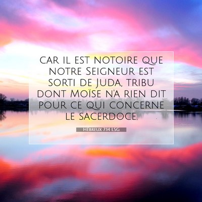 Picture 07 - Hébreux 7:14 LSG - car il est notoire que notre Seigneur est sorti - Bible Verse Picture