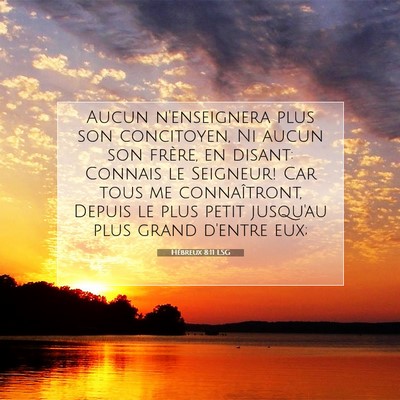 Picture 07 - Hébreux 8:11 LSG - Aucun n'enseignera plus son concitoyen, Ni aucun - Bible Verse Picture