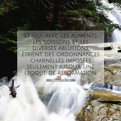 Picture 07 - Hébreux 9:10 LSG - et qui, avec les aliments, les boissons et les - Bible Verse Picture