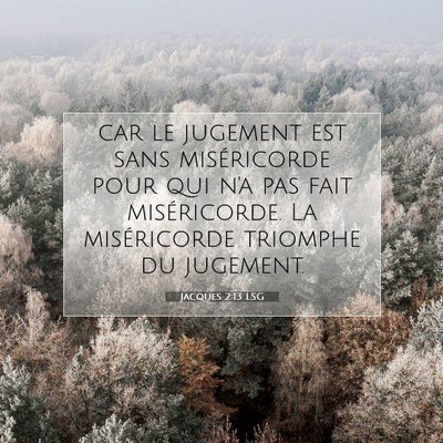 Picture 07 - Jacques 2:13 LSG - car le jugement est sans miséricorde pour qui - Bible Verse Picture