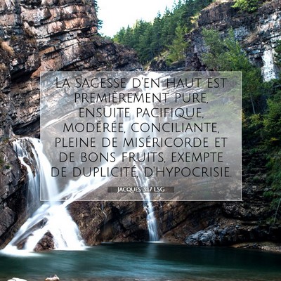 Picture 07 - Jacques 3:17 LSG - La sagesse d'en haut est premièrement pure, - Bible Verse Picture