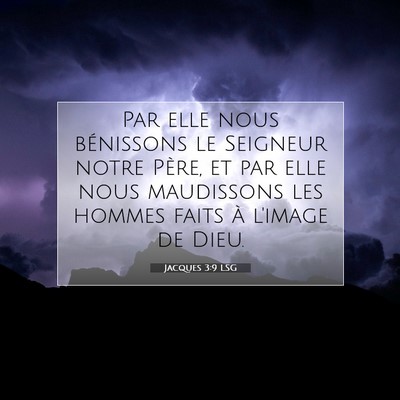 Picture 07 - Jacques 3:9 LSG - Par elle nous bénissons le Seigneur notre Père, - Bible Verse Picture