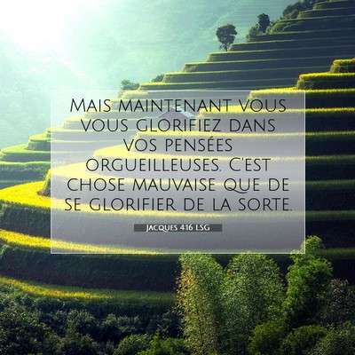 Picture 07 - Jacques 4:16 LSG - Mais maintenant vous vous glorifiez dans vos - Bible Verse Picture
