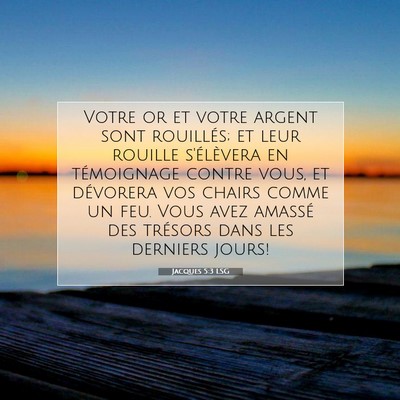 Picture 07 - Jacques 5:3 LSG - Votre or et votre argent sont rouillés; et leur - Bible Verse Picture