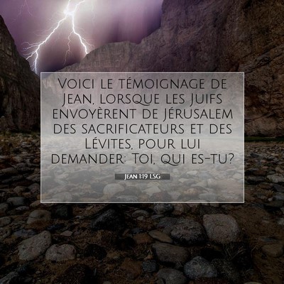 Picture 07 - Jean 1:19 LSG - Voici le témoignage de Jean, lorsque les Juifs - Bible Verse Picture