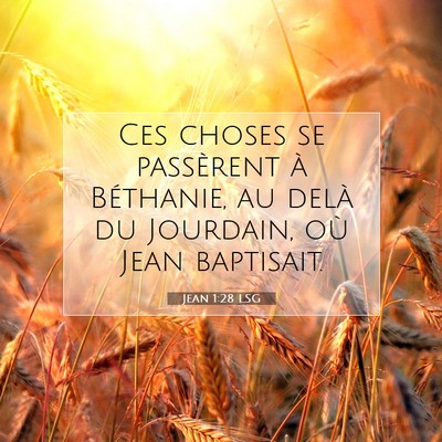 Picture 07 - Jean 1:28 LSG - Ces choses se passèrent à Béthanie, au delà - Bible Verse Picture