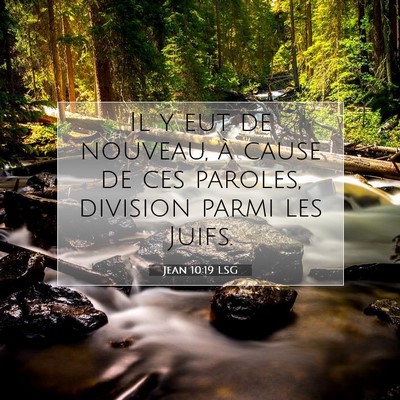 Picture 07 - Jean 10:19 LSG - Il y eut de nouveau, à cause de ces paroles, - Bible Verse Picture