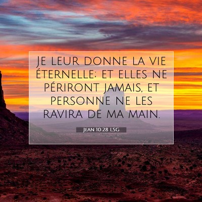 Picture 07 - Jean 10:28 LSG - Je leur donne la vie éternelle; et elles ne - Bible Verse Picture