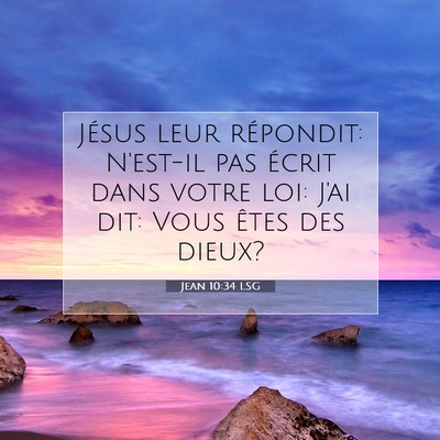 Picture 07 - Jean 10:34 LSG - Jésus leur répondit: N'est-il pas écrit dans - Bible Verse Picture